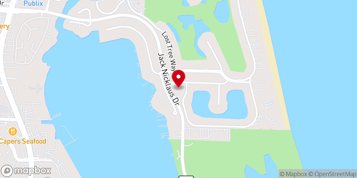 Map showing location of Lost Tree Chapel