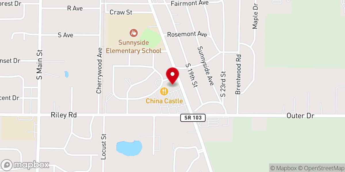 Map showing location of Victory Church