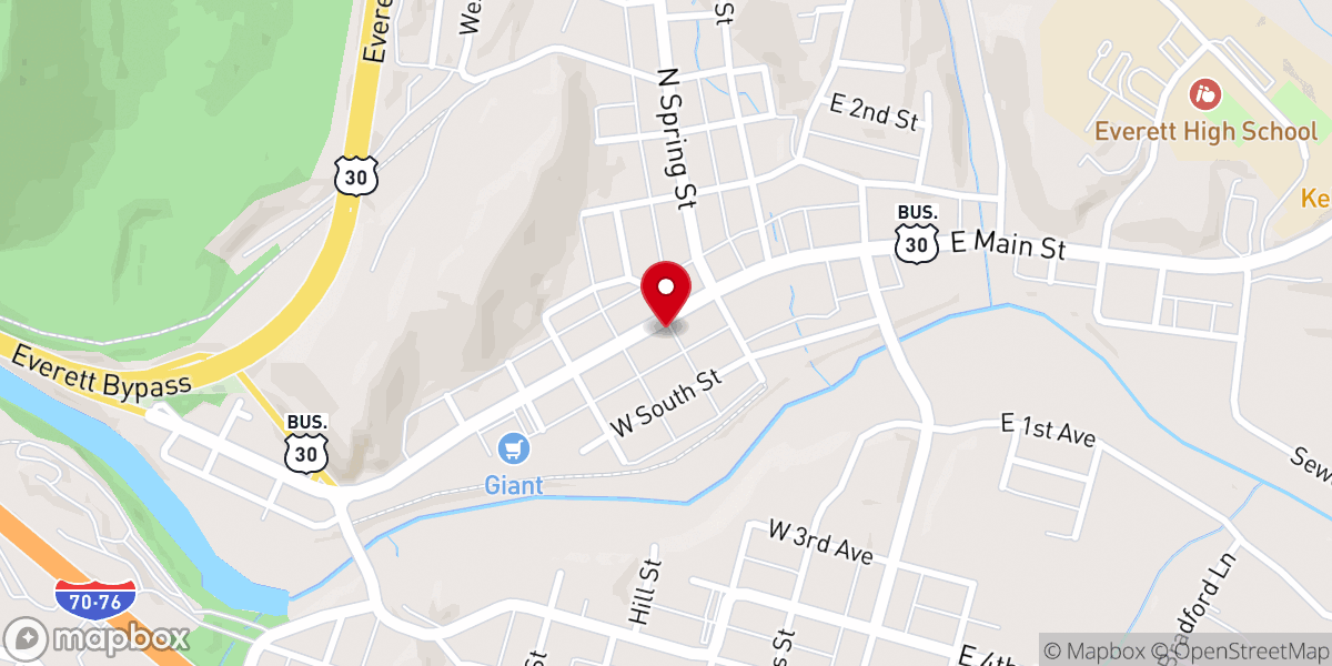 Map showing location of Zion Lutheran Church