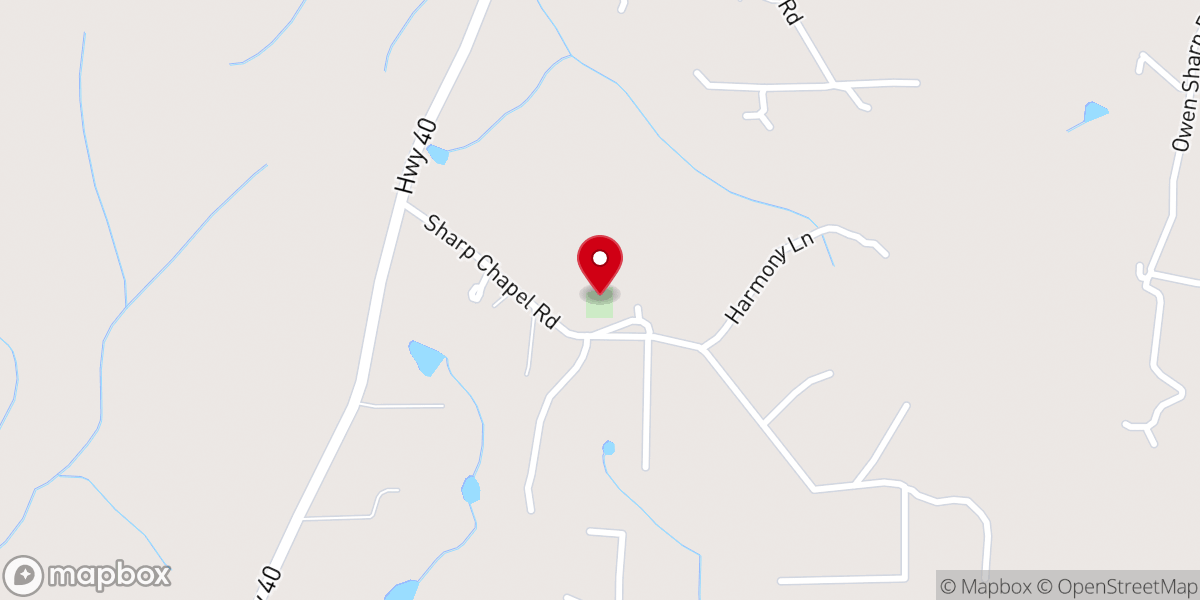 Map showing location of Sharp's Chapel Church of God