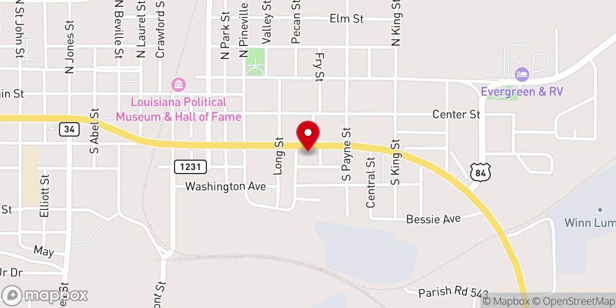 Map showing location of Gracie United - Team Jucao Winn Parish