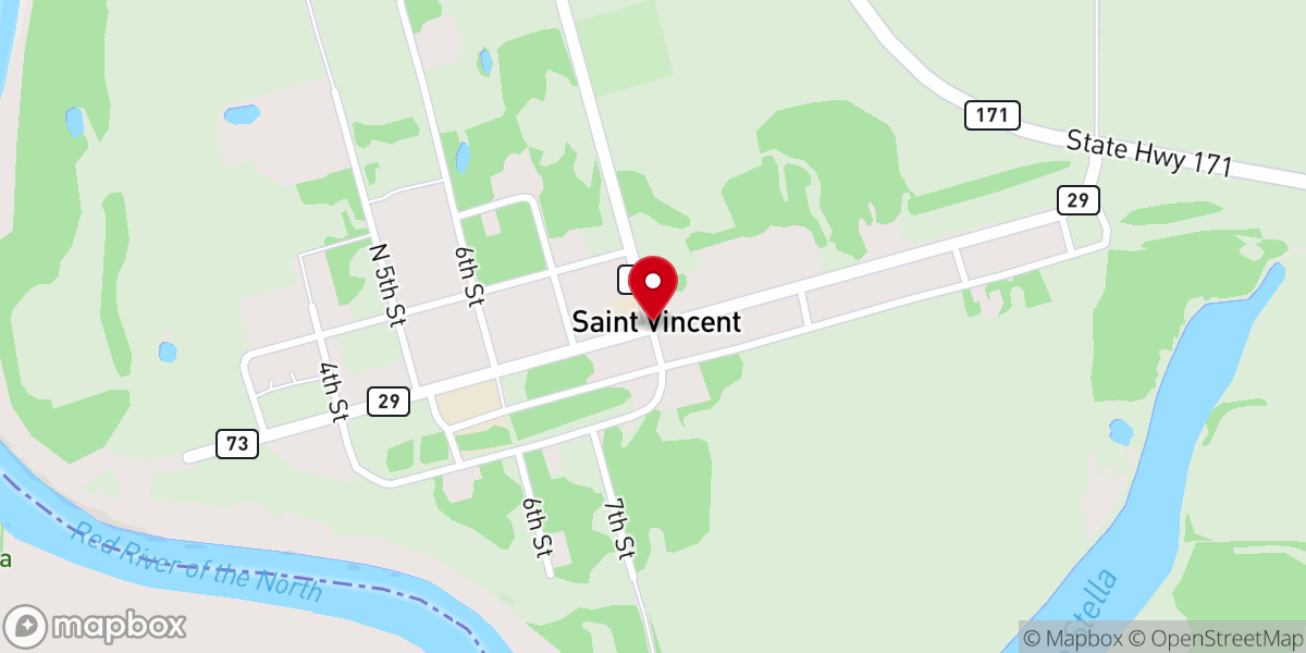 Map showing location of St Vincent