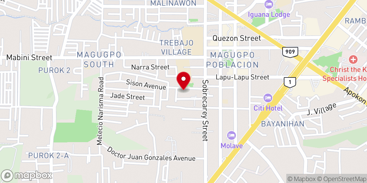 Map showing location of Sison Chapel Tagum Phillipines Stake 1st and 3rd Ward