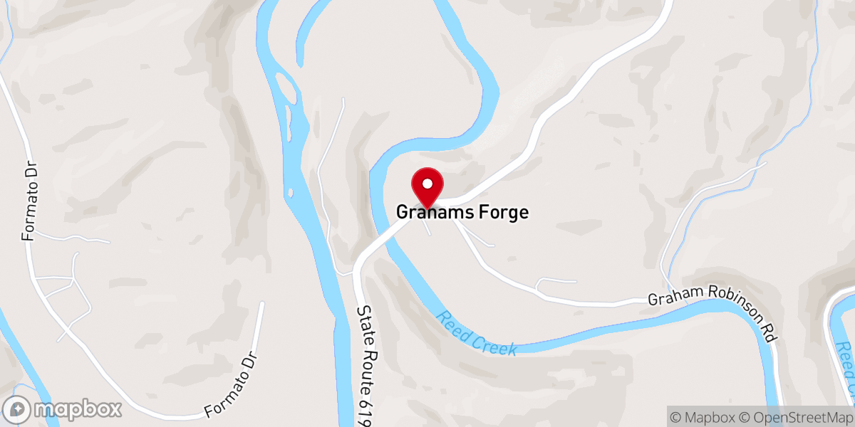 Map showing location of Grahams Forge United Methodist Church