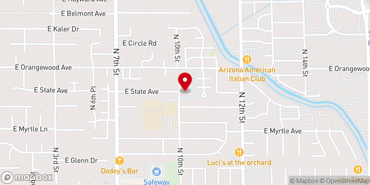 Map showing location of Orangewood Presbyterian Church