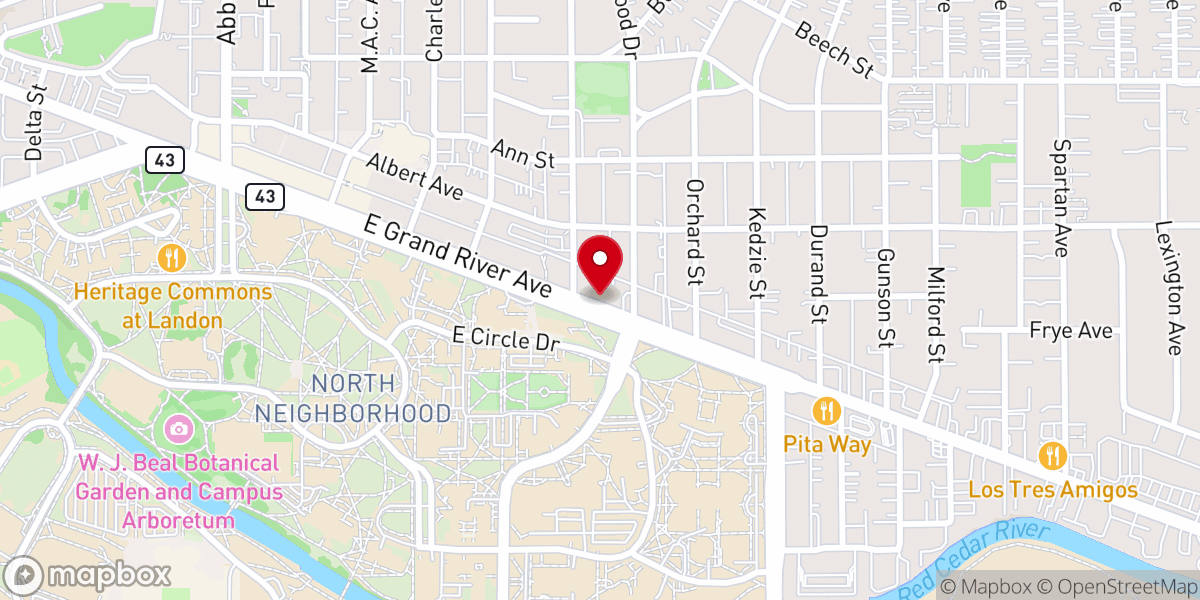 Map showing location of House of Prayer- East Lansing