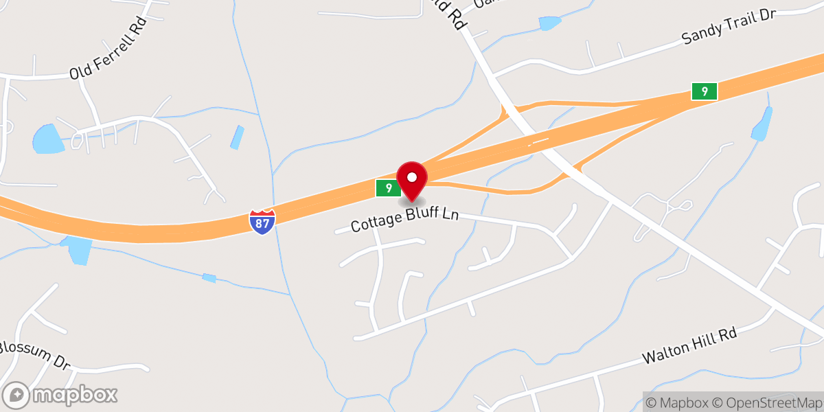 Map showing location of Victory Chapel Knightdale