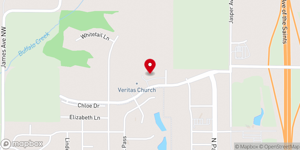 Map showing location of Veritas Church