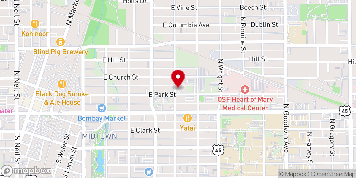 Map showing location of Salem Baptist Church