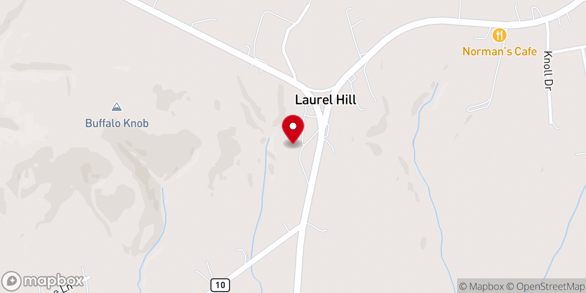 Map showing location of Laurel Hill Church