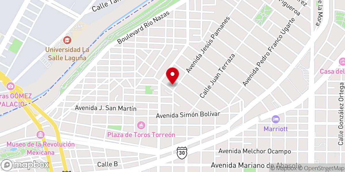 Map showing location of Parroquia de San Felipe de Jesús