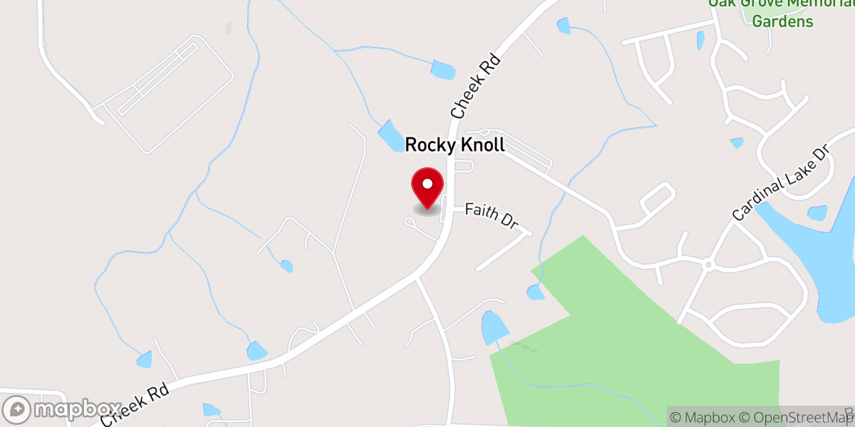 Map showing location of Faith Baptist Church