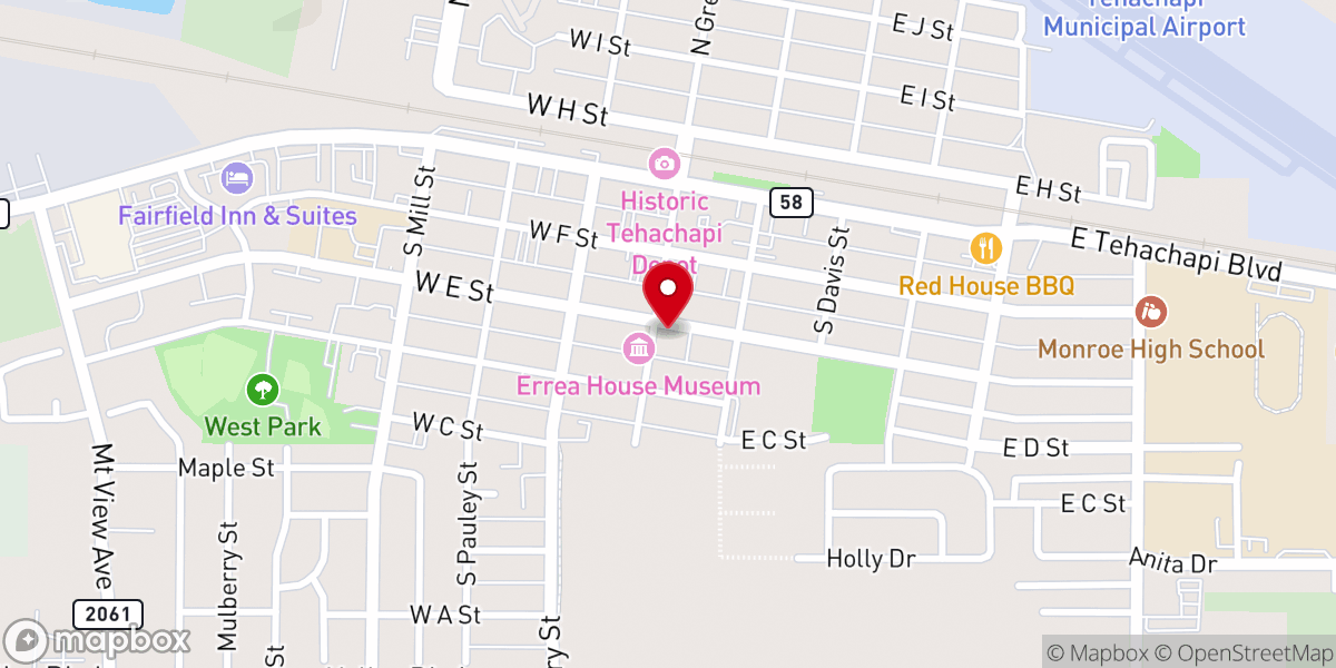 Map showing location of Tehachapi UCC