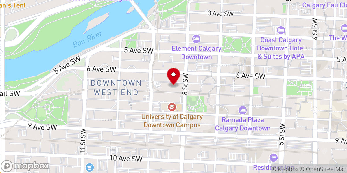 Map showing location of Immigrant Services Calgary