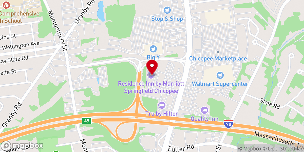 Map showing location of Christ Embassy Springfield, MA