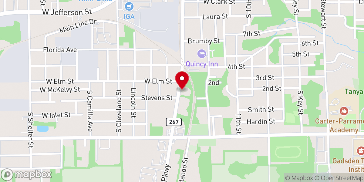 Map showing location of Quincy Community Deliverance