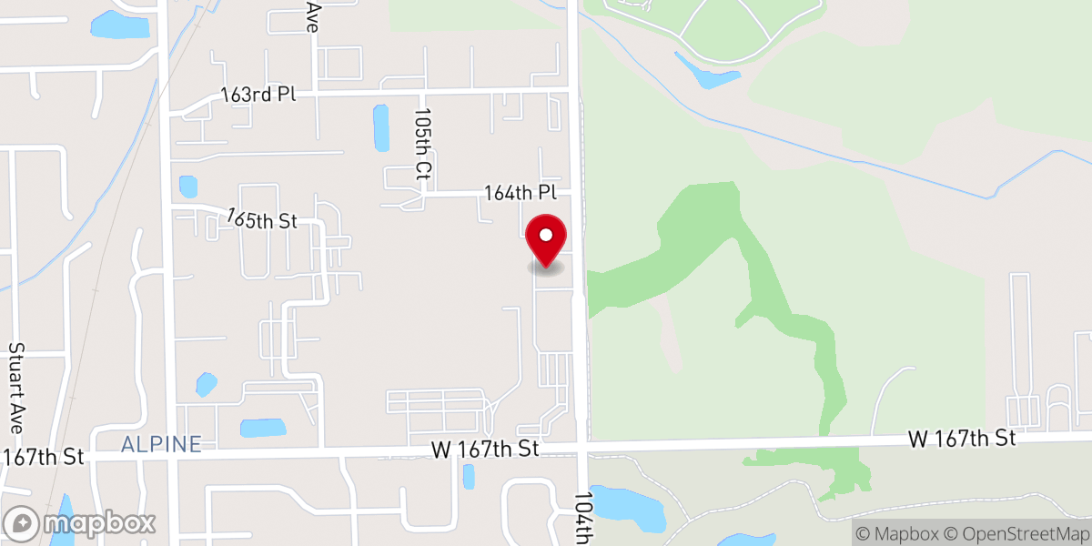 Map showing location of Orland Park Prayer Center