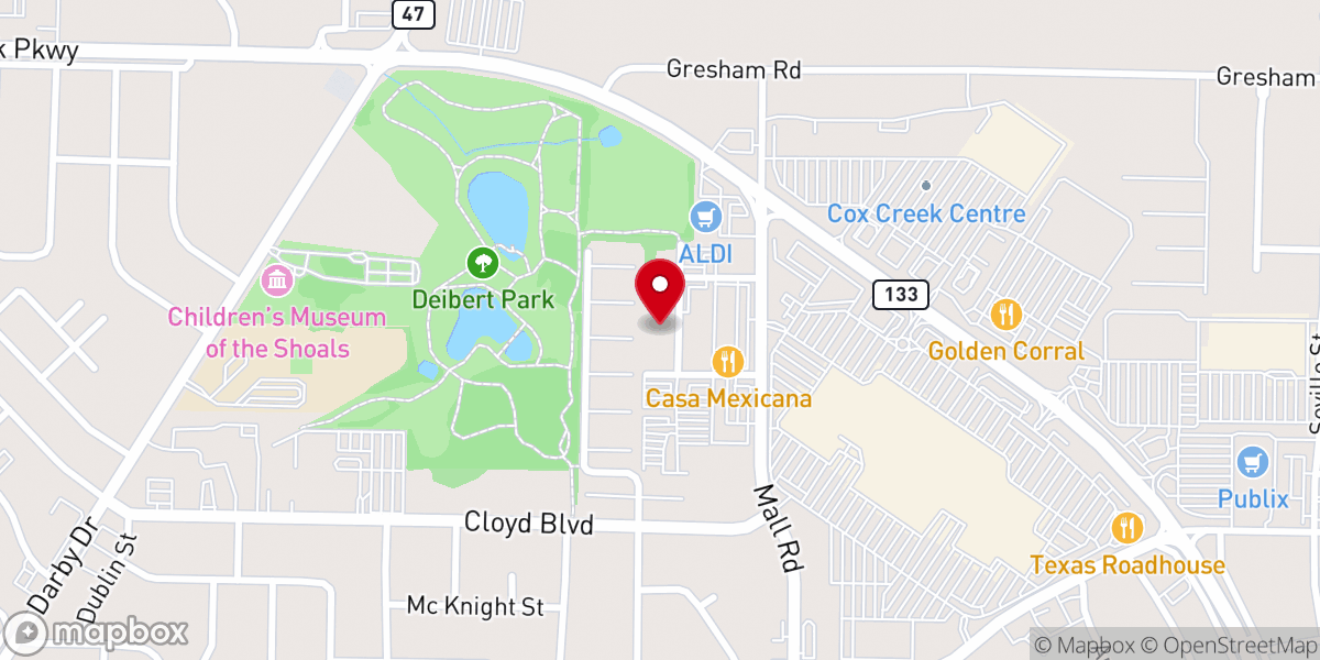 Map showing location of Baptist church