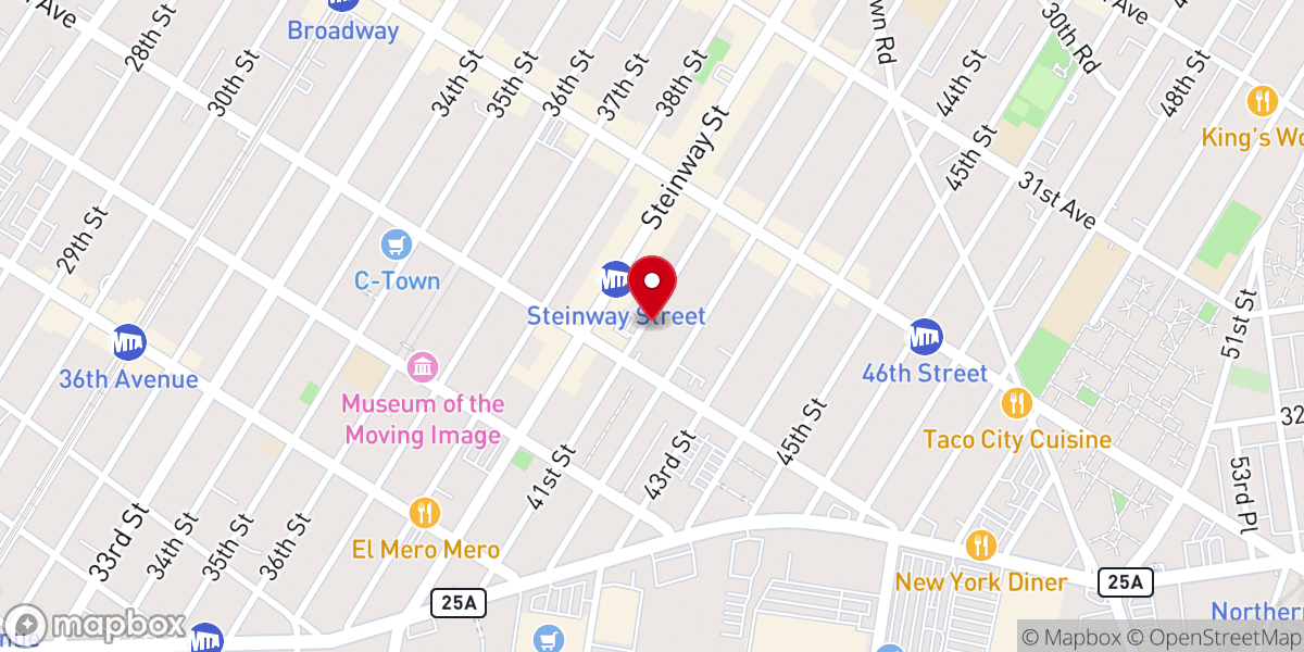Map showing location of Korean Central Church of NY