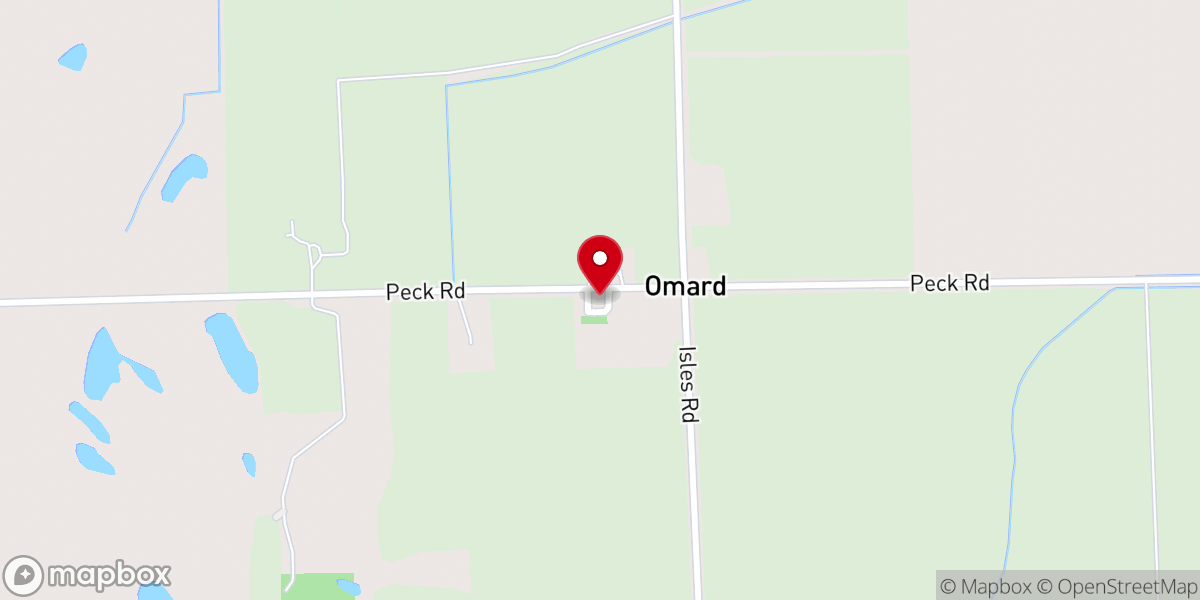 Map showing location of Omard Church