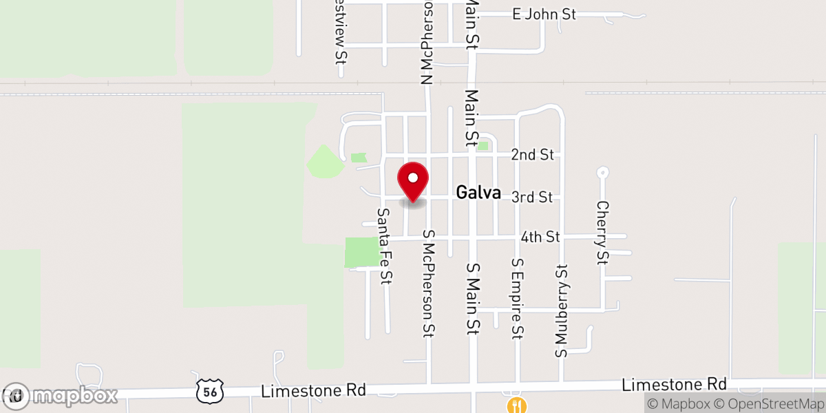 Map showing location of Galva Community Church