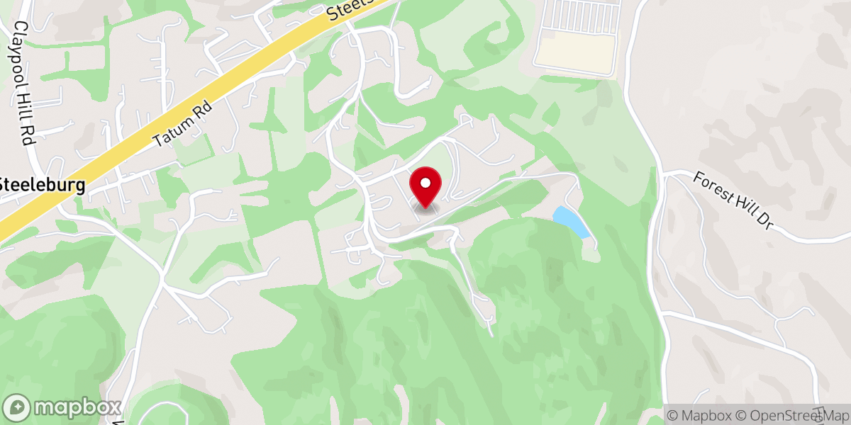 Map showing location of Claypool Hill Church of Christ