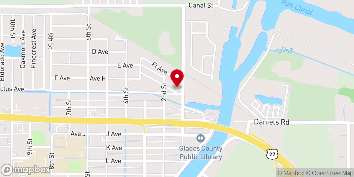 Map showing location of Moore Haven Church of God
