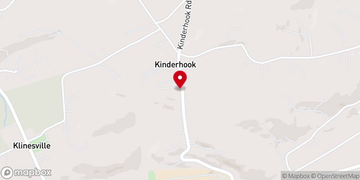 Map showing location of kinderhook church