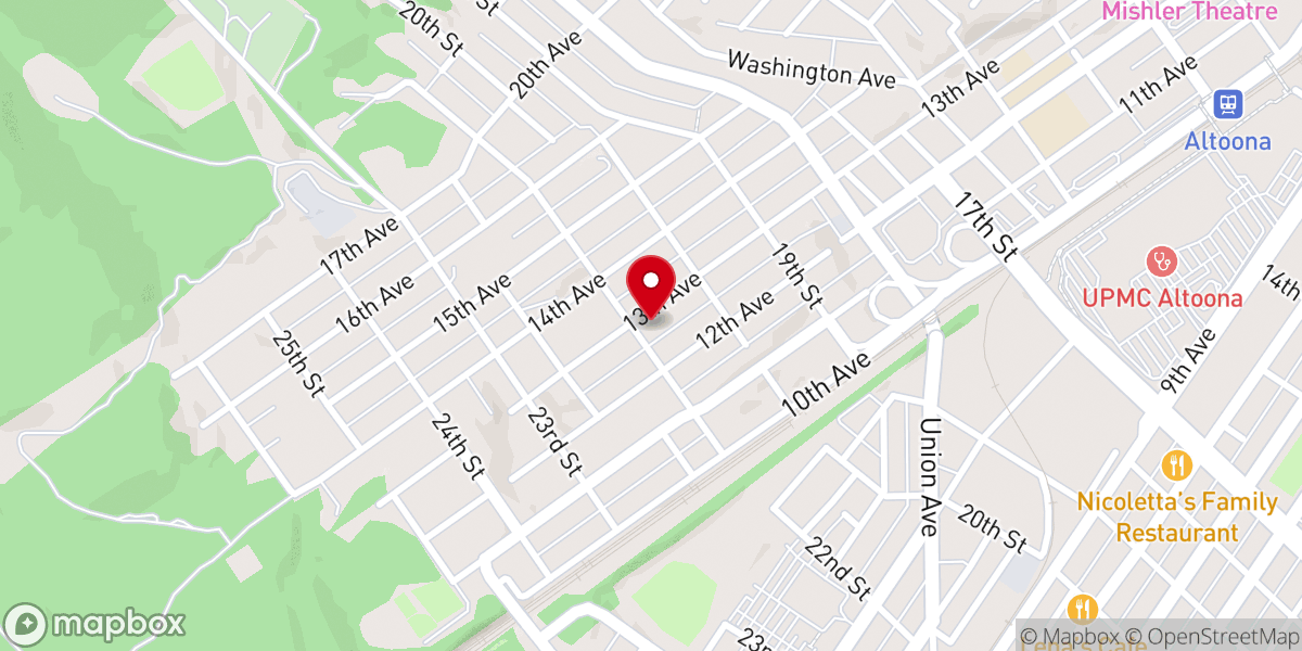 Map showing location of SS. Peter & Paul Orthodox Church - Altoona, PA
