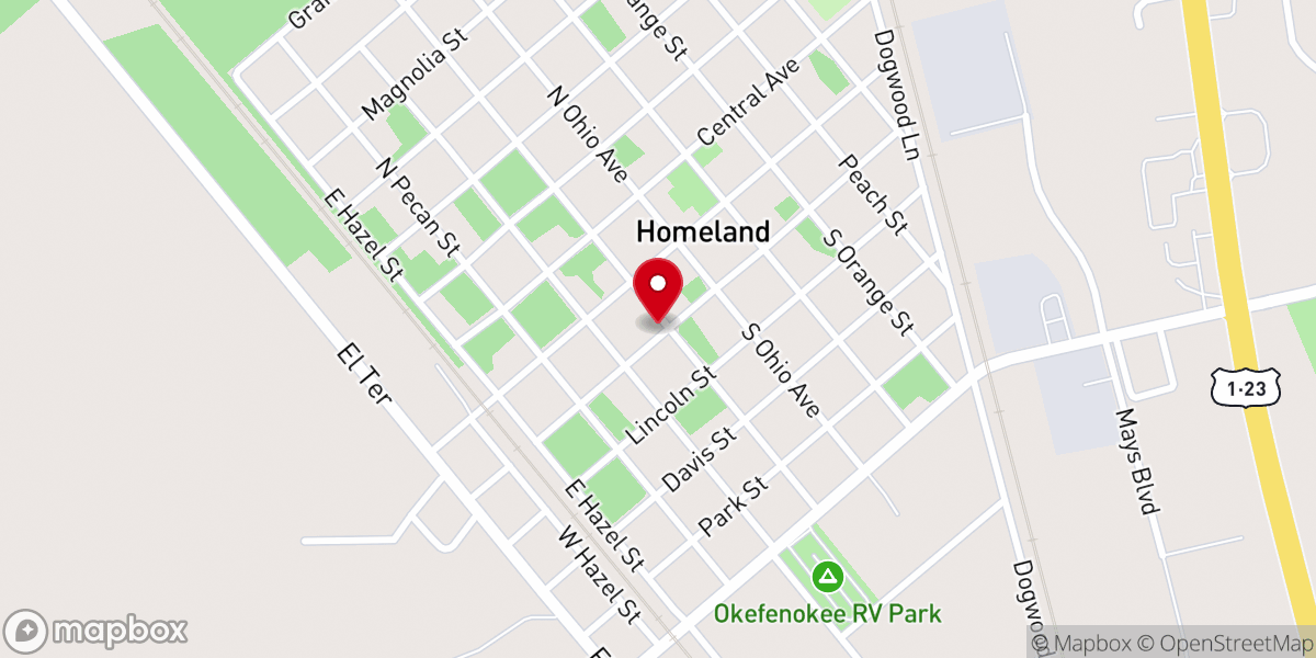 Map showing location of Homeland United Memorial Church