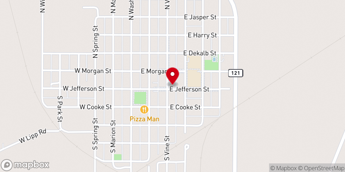 Map showing location of United Methodist Church Mt Plsk