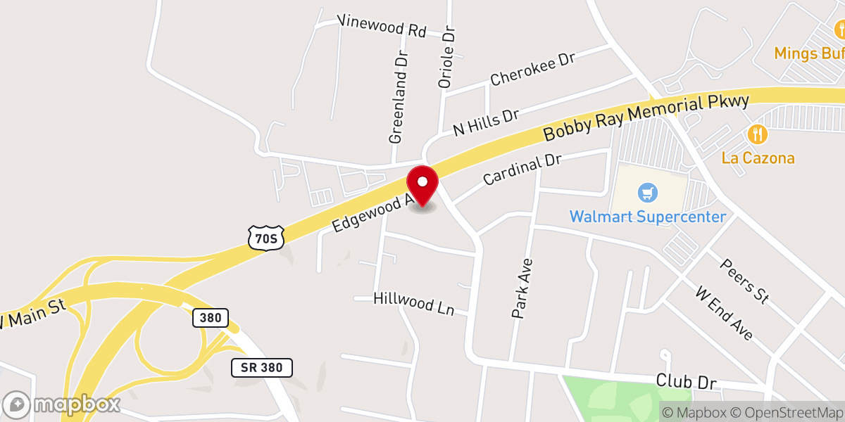 Map showing location of St. Matthew's Episcopal Church