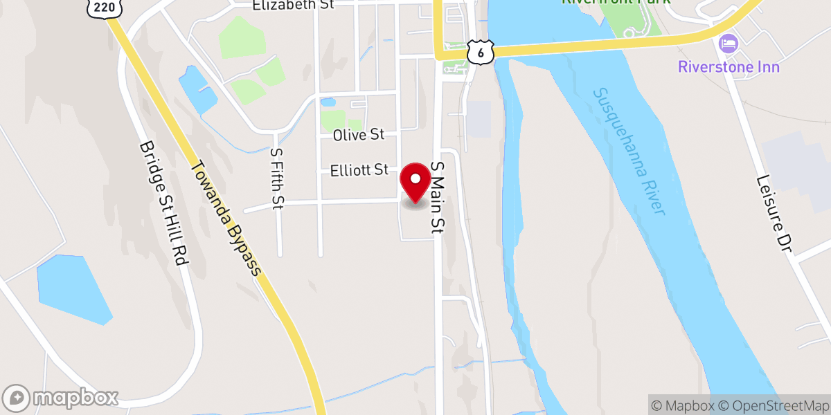 Map showing location of Trinity Lutheran Church