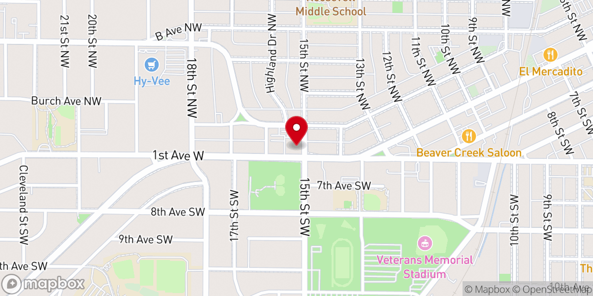 Map showing location of Central Church of Christ