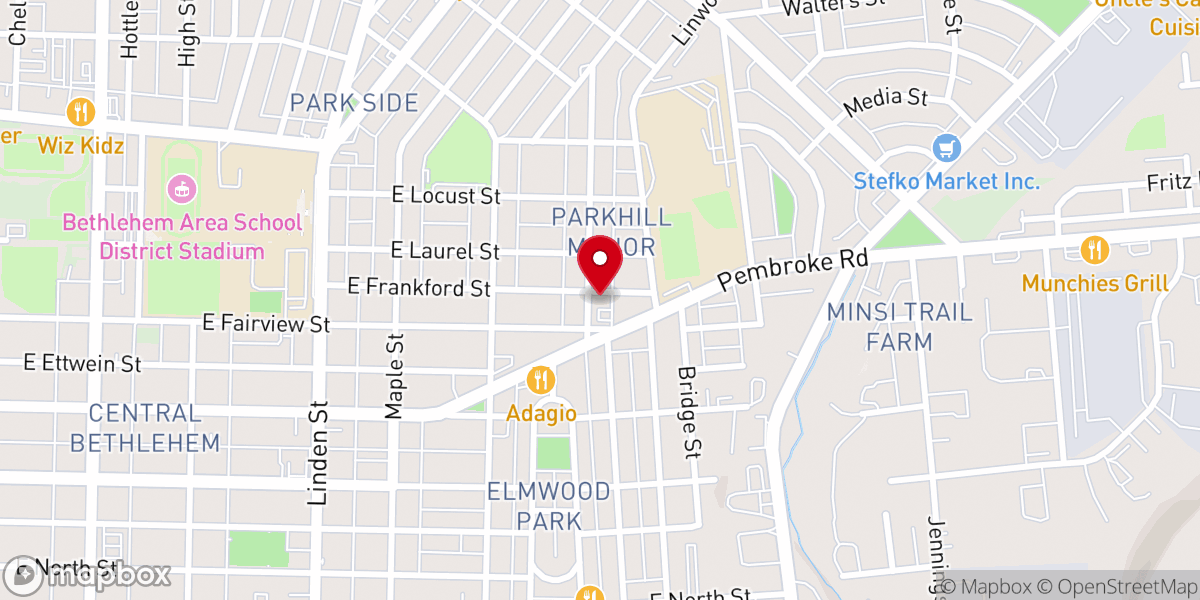 Map showing location of Second Baptist Church
