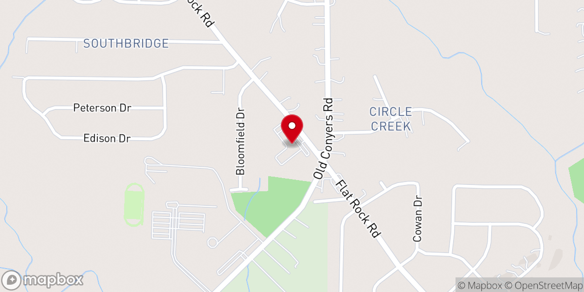 Map showing location of North Henry Baptist Church
