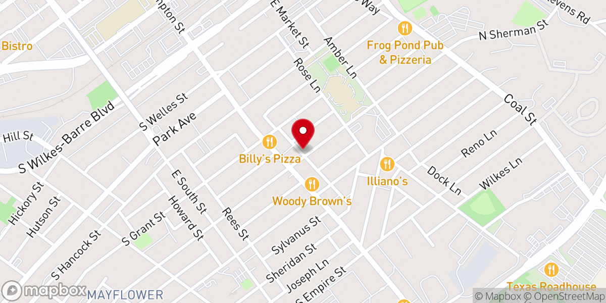 Map showing location of Puritan Congregational Church