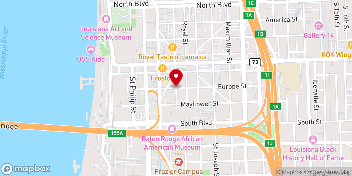 Map showing location of St Charles Baptist Church
