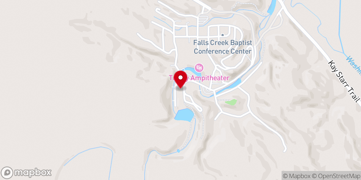 Map showing location of FBC Seminole Falls Creek Cabin