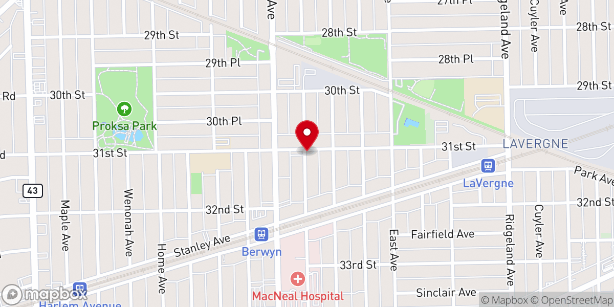 Map showing location of Unity Lutheran Church