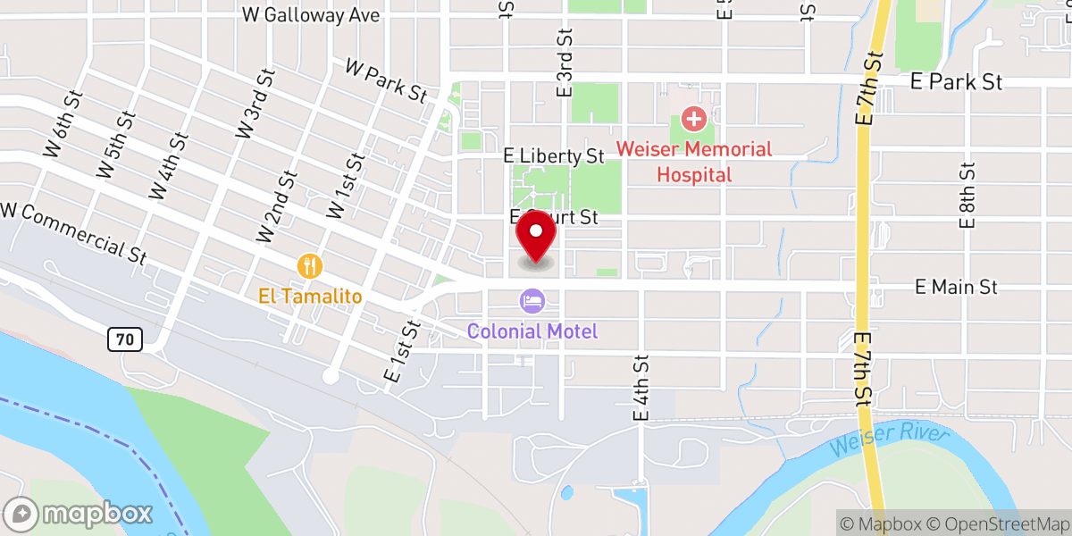 Map showing location of Community Church of Weiser