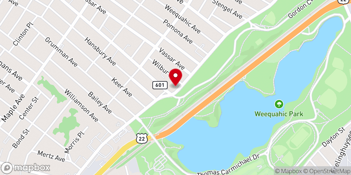 Map showing location of Elizabeth Avenue Weequahic United Presbyterian Church