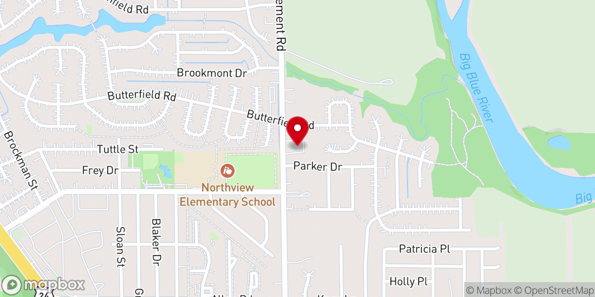 Map showing location of Vineyard Community Church