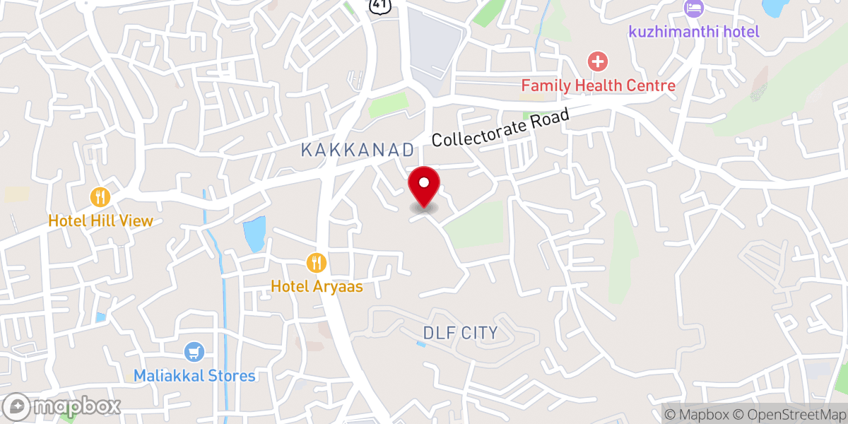 Map showing location of Christos Mar Thoma Syrian Church, Kakkanad, Kochi