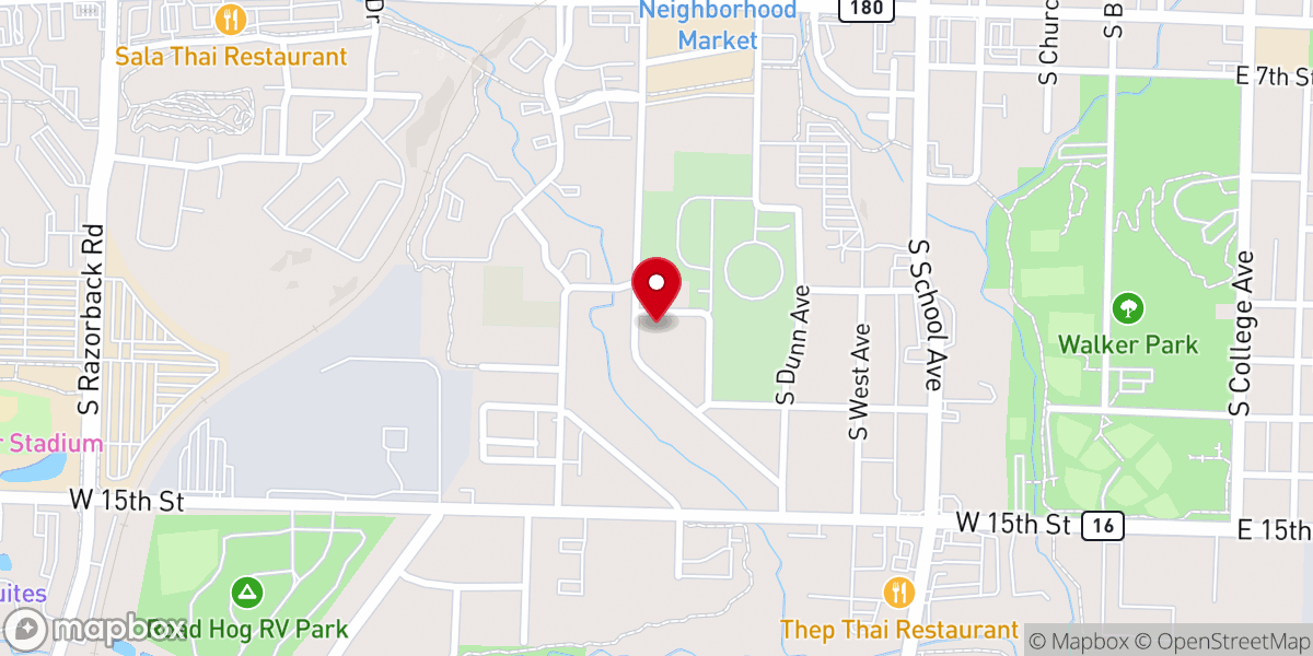 Map showing location of South Hill Church of Christ