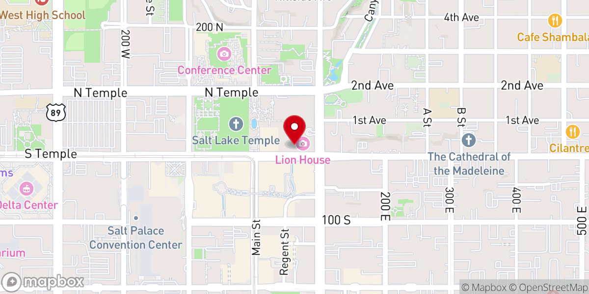 Map showing location of Church Administration Building