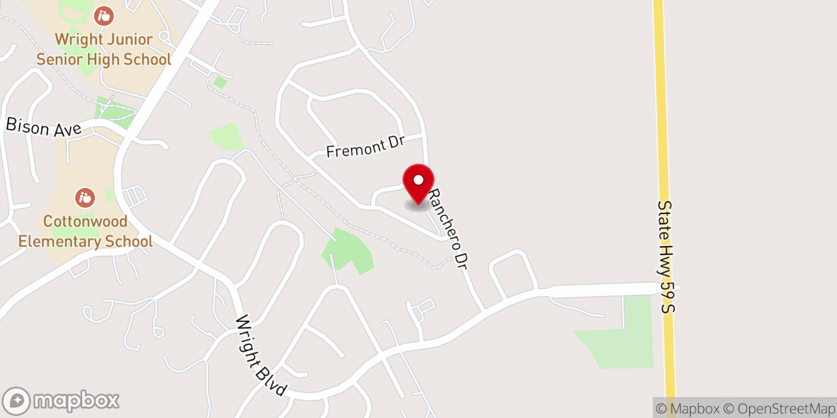 Map showing location of St. Francis' on the Prairie