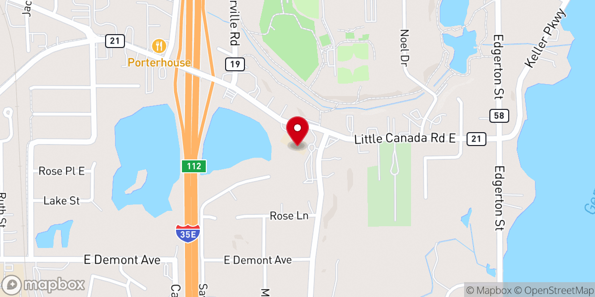 Map showing location of Saint John the Evangelist of Little Canada
