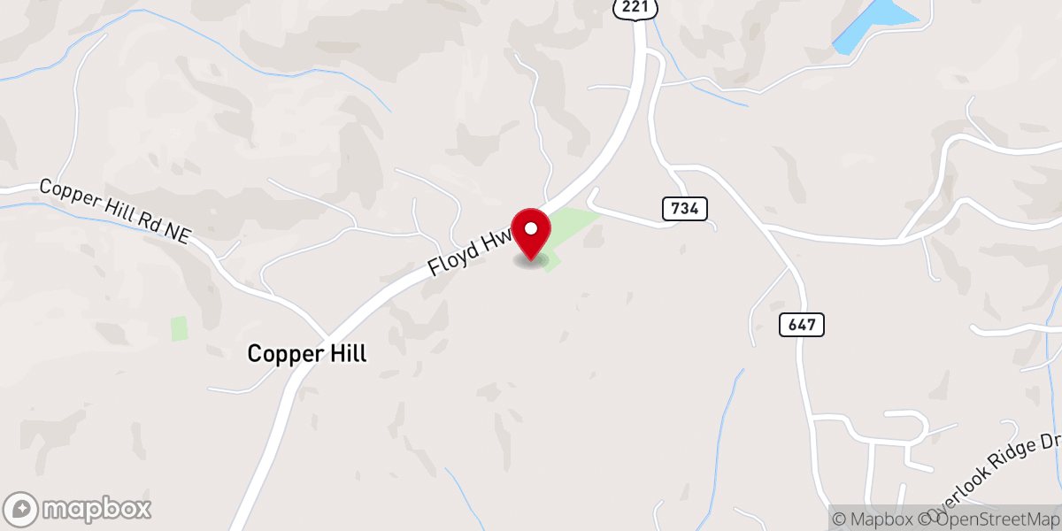 Map showing location of Copper Hill Church of the Brethren - Food Distribution Center