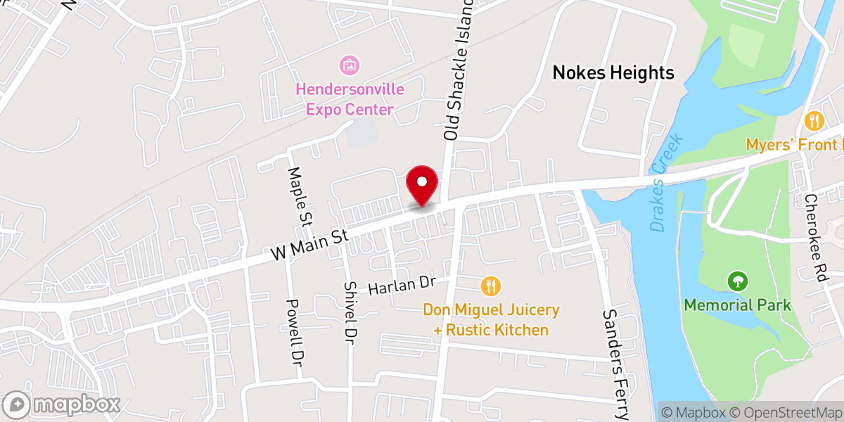Map showing location of Northfield Church